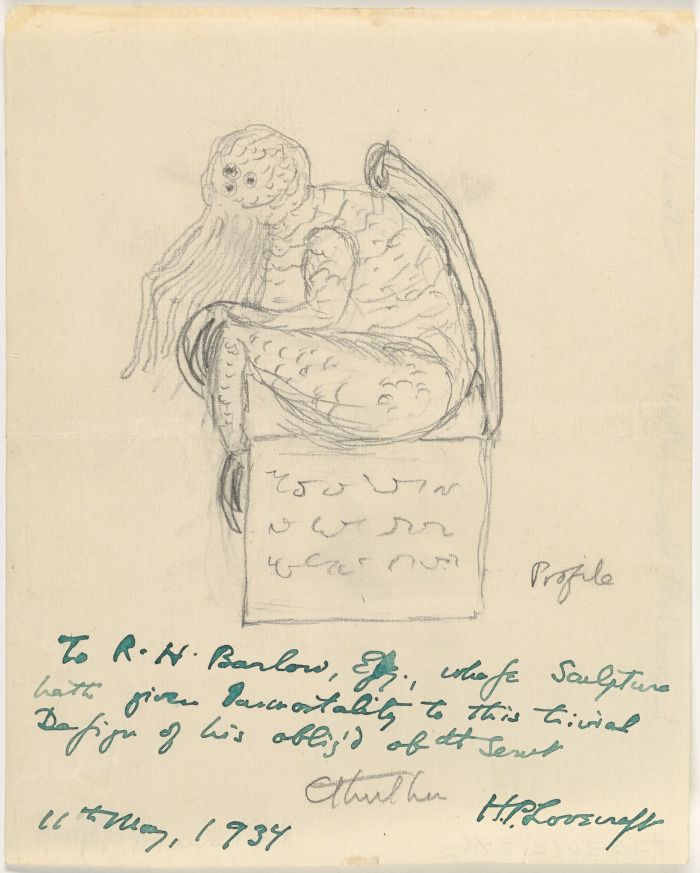 Lovecraft's own rendering of Cthulhu