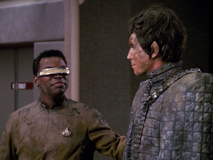 Geordi and the Romulan, rescued