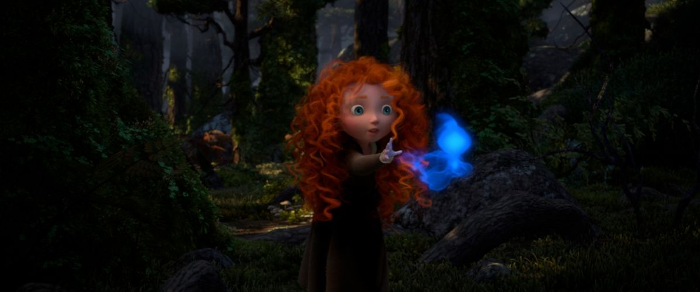 A young Merida chasing a wisp